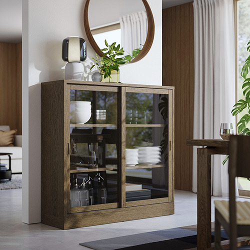 TONSTAD, cabinet with sliding glass doors