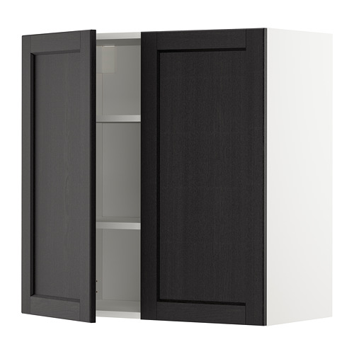 METOD wall cabinet with shelves/2 doors