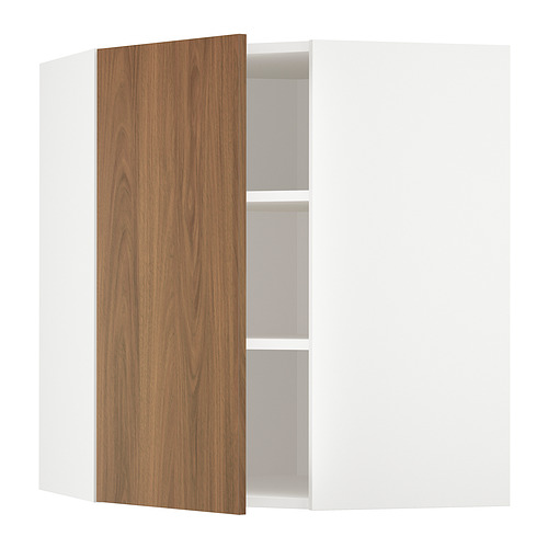 METOD corner wall cabinet with shelves