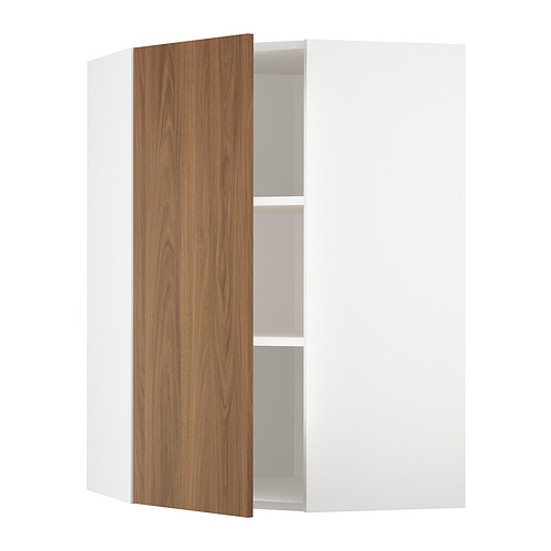 METOD corner wall cabinet with shelves