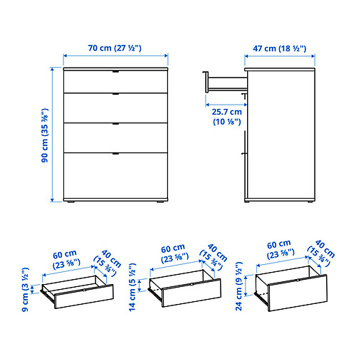 VIHALS chest of 4 drawers