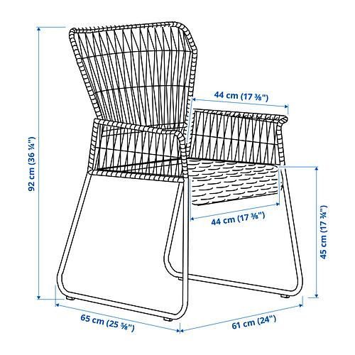 TALLSKÄR chair with armrests, outdoor