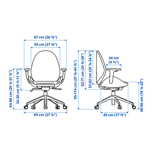 HATTEFJÄLL, office chair with armrests