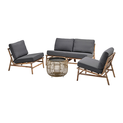 TVARÖ/FRÖSÖN, 4-seat conversation set, outdoor