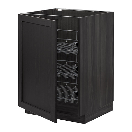 METOD base cabinet with wire baskets