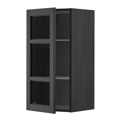 METOD wall cabinet w shelves/glass door