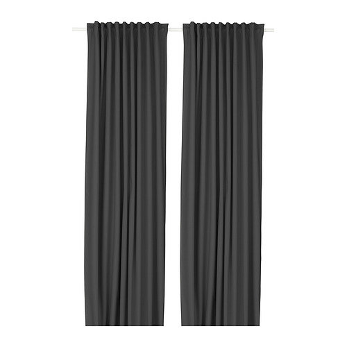 KORGMOTT, block-out curtains, 1 pair