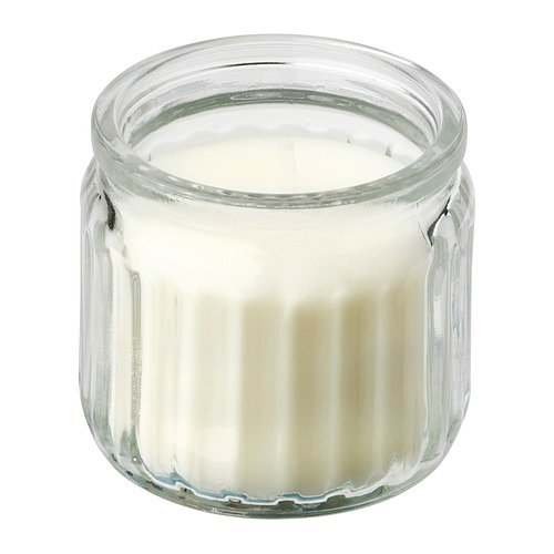 JÄMLIK, scented candle in glass