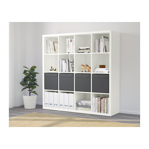 KALLAX, shelving unit with 4 inserts