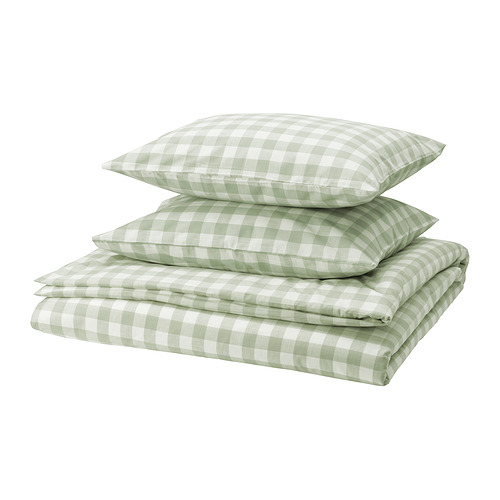 EKTANDVINGE duvet cover and 2 pillowcases