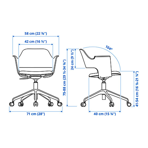 FJÄLLBERGET, conference chair with castors