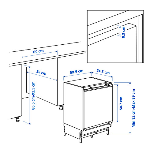 YTTERNÄS under counter freezer