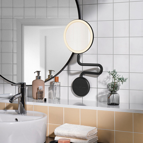 EKFÄNN, mirror with integrated lighting