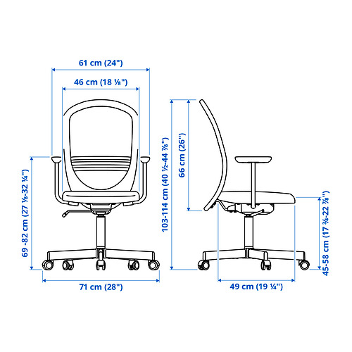 FLINTAN, office chair with armrests