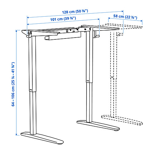 RELATERA underframe sit/stand f table top