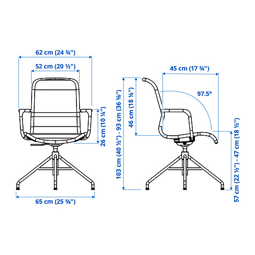 STIGBYGEL swivel chair with armrests