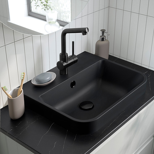 BACKSJÖN, semi-recessed wash-basin w watr trp