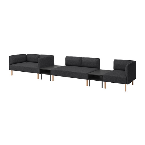 LILLEHEM, 5-seat modular sofa with side table