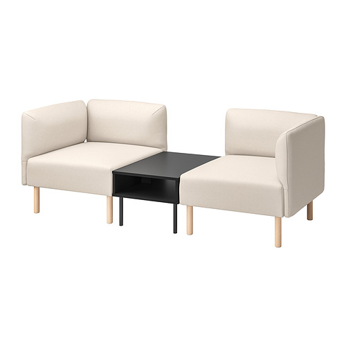 LILLEHEM, 2-seat modular sofa with side table