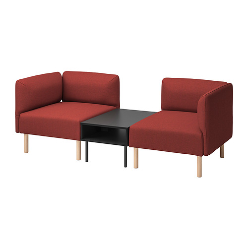 LILLEHEM, 2-seat modular sofa with side table