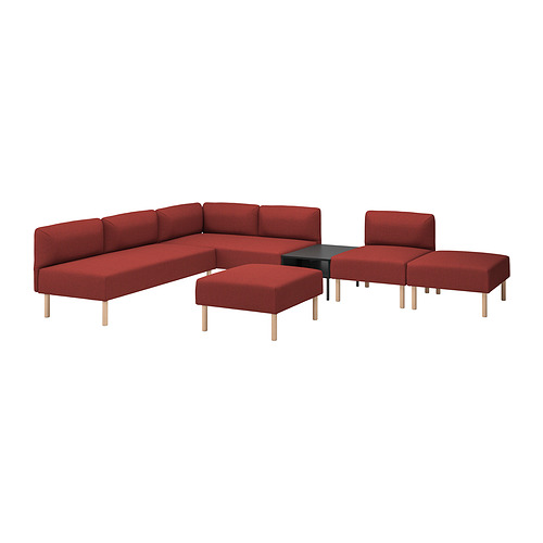 LILLEHEM, 6-seat modular sofa with side table