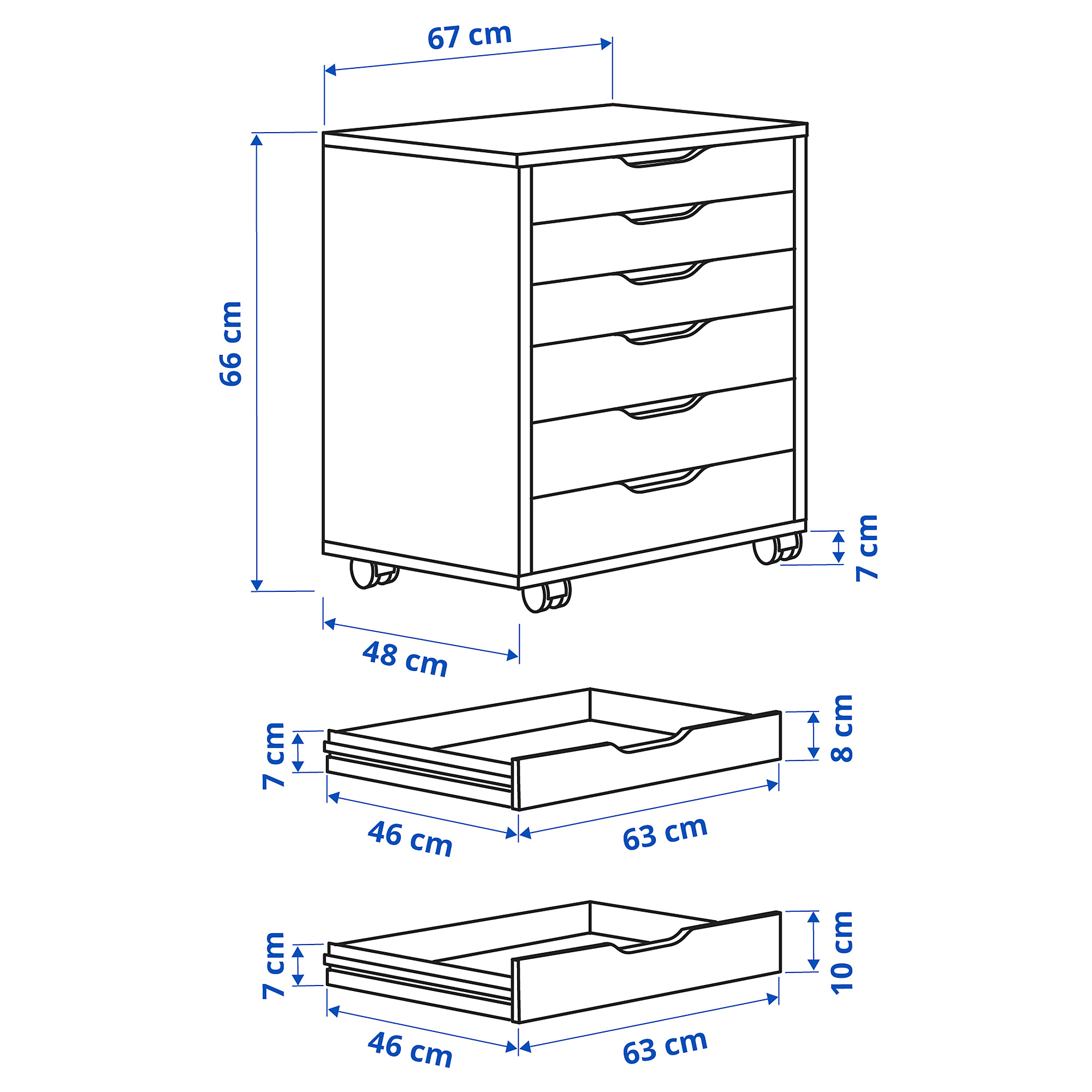 IKEA, LINNMON/ALEX borð 200x60 cm hvítt