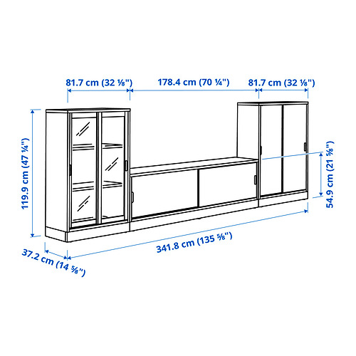 TONSTAD TV/storage comb with sliding doors