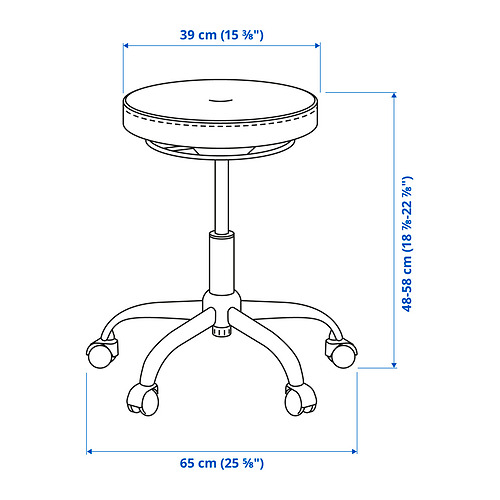 BLYKOBB stool with castors