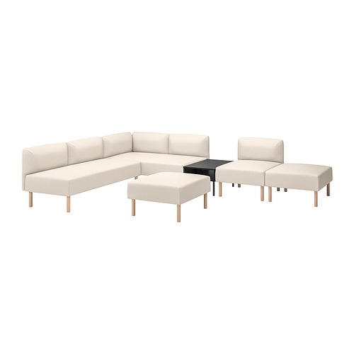 LILLEHEM, 6-seat modular sofa with side table