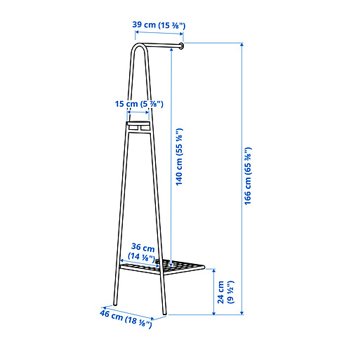 ÄLGANÄS, clothes rack with shoe storage