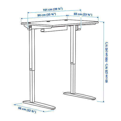 RELATERA desk combination sit/stand