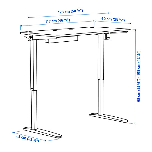 RELATERA desk combination sit/stand