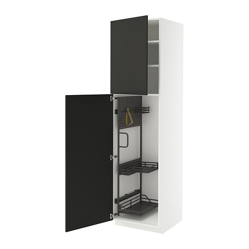 METOD high cabinet with cleaning interior