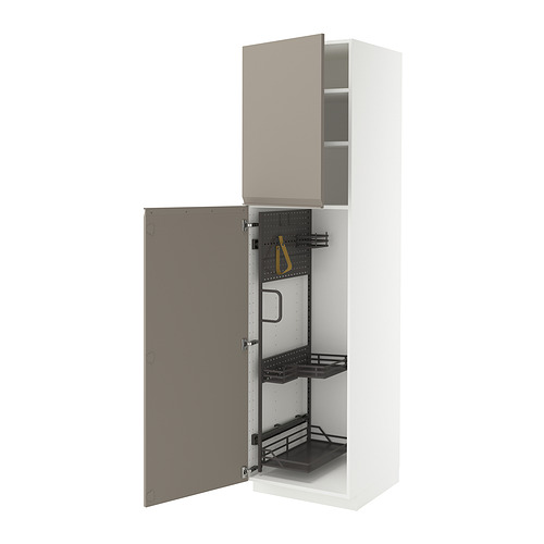 METOD high cabinet with cleaning interior