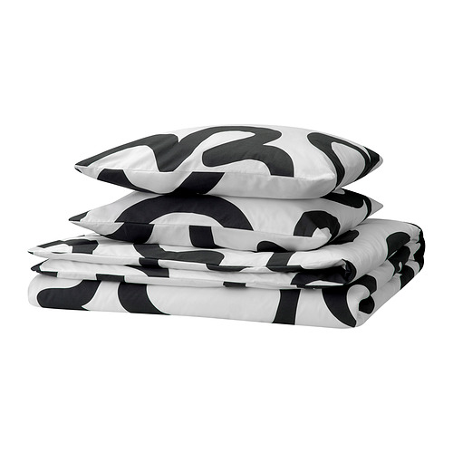 KLIPPBRÄCKA, duvet cover and 2 pillowcases