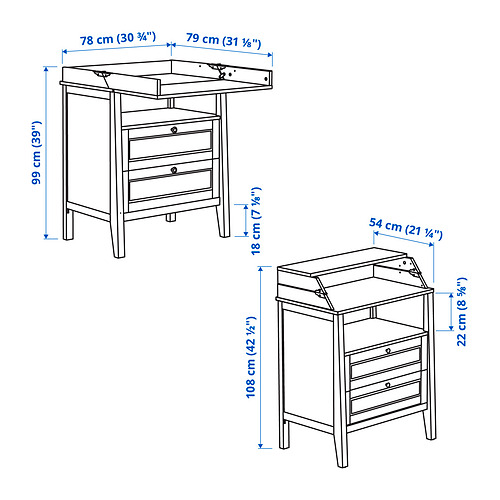 SUNDVIK, changing table/chest of drawers