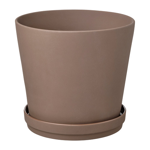 KLARBÄR, plant pot with saucer