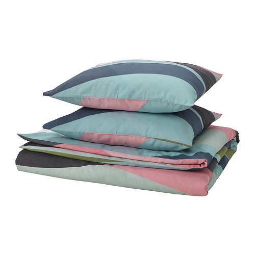 SVALSTJÄRTAR, duvet cover and 2 pillowcases