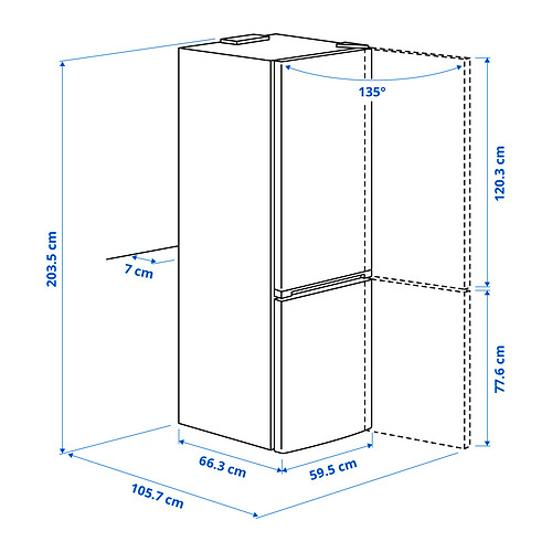 MÖLNÅS fridge/freezer