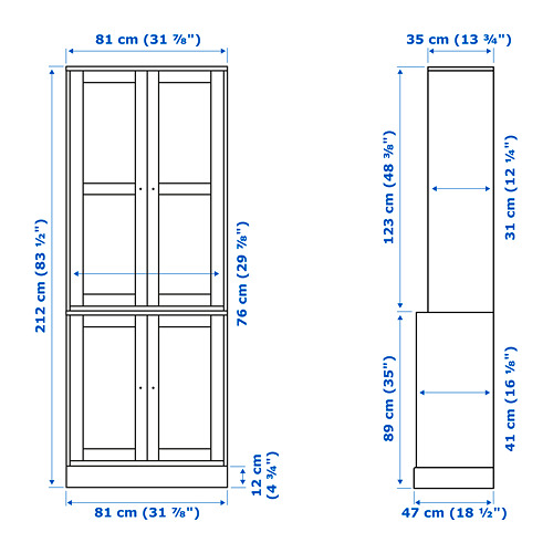 HAVSTA storage combination w glass-doors