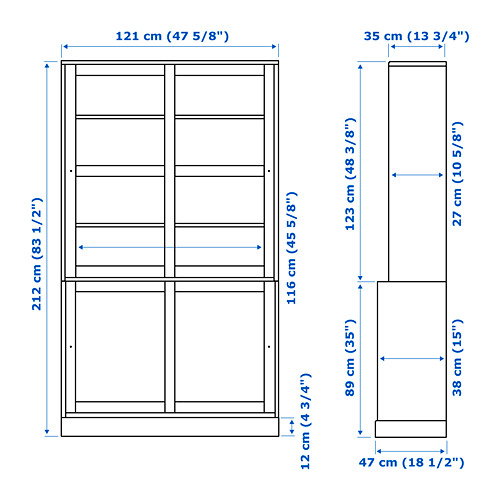 HAVSTA storage comb w sliding glass doors