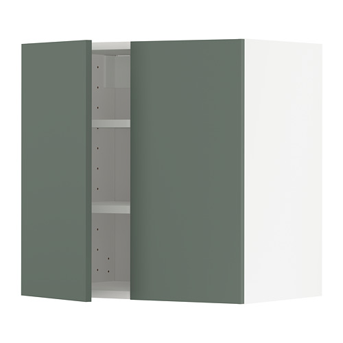 METOD, wall cabinet with shelves/2 doors