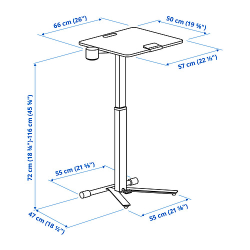 MITTZON laptop table with castors