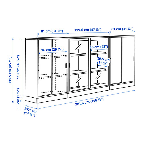 TONSTAD storage combination w sliding doors