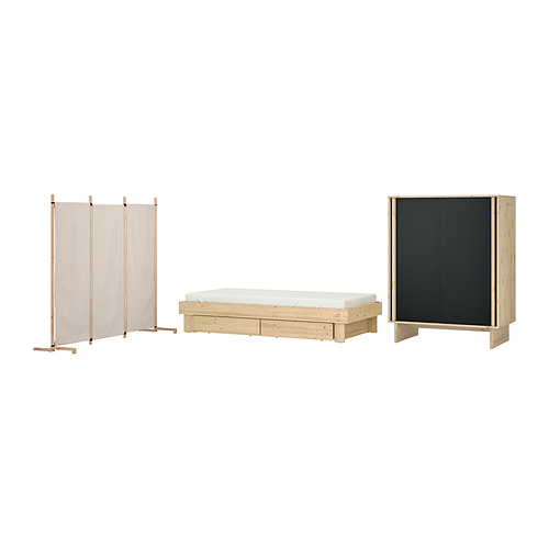 GLAMBERGET, bedroom furniture, set of 3