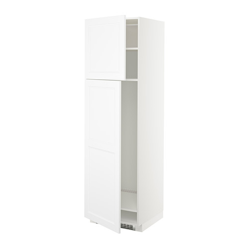 METOD, high cabinet for fridge w 2 doors