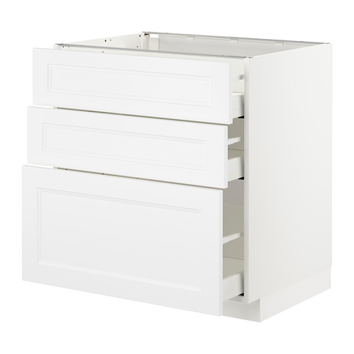 METOD base cabinet with 3 drawers