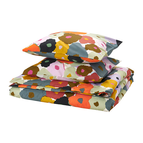 MURREVA, duvet cover and 2 pillowcases