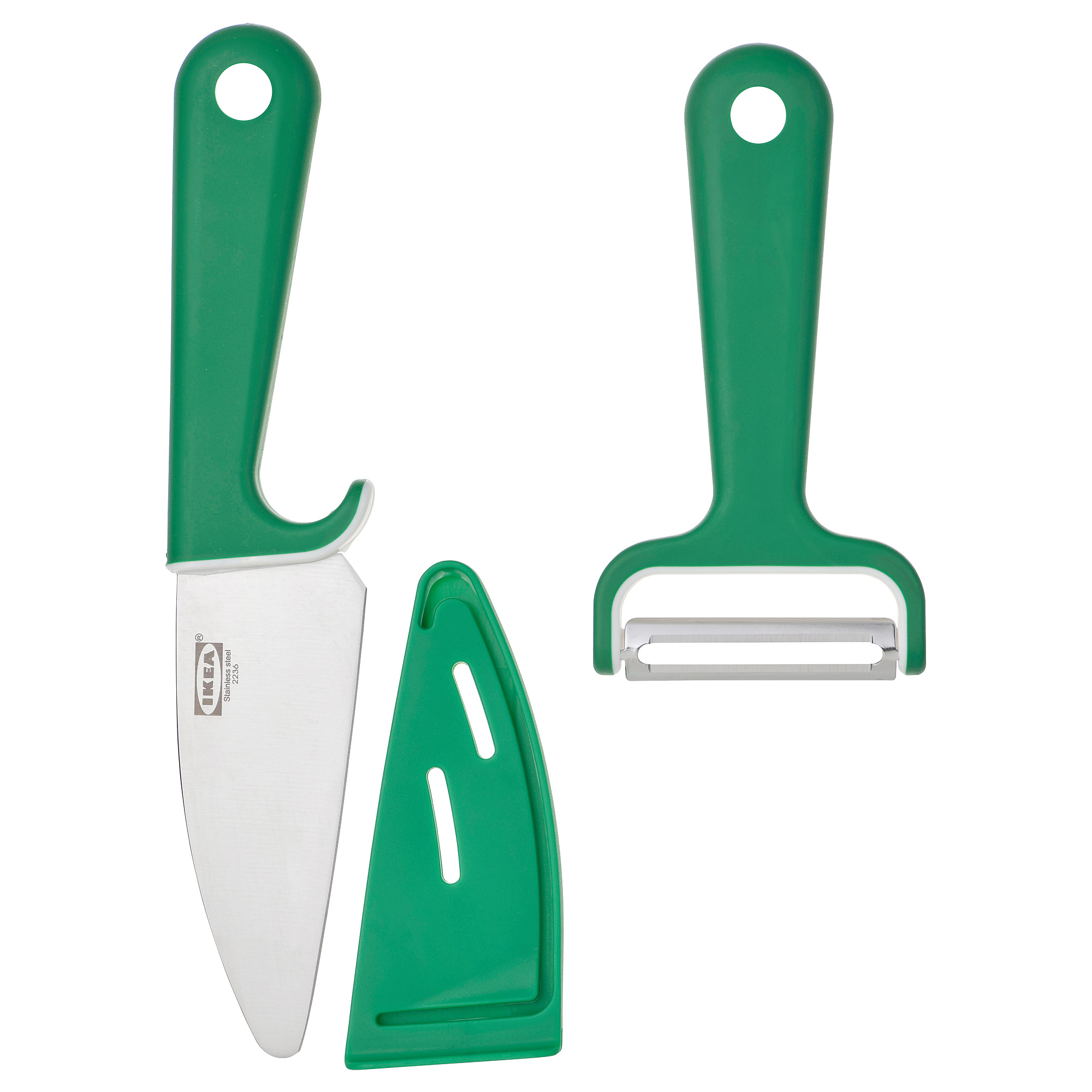 TABBERAS set di 4 affettaverdure, inox/verde - IKEA Italia