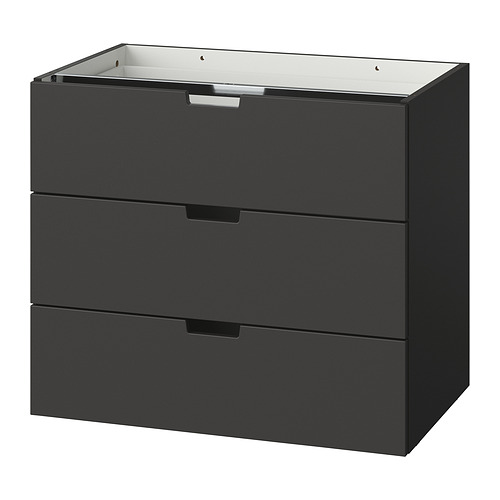 NORDLI, modular chest of 3 drawers